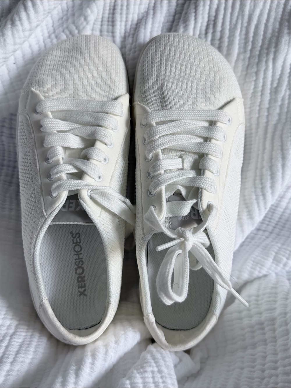 Xero Shoes Barefoot Women's White Knit Sneaker - Lightweight Casual Lace-Up